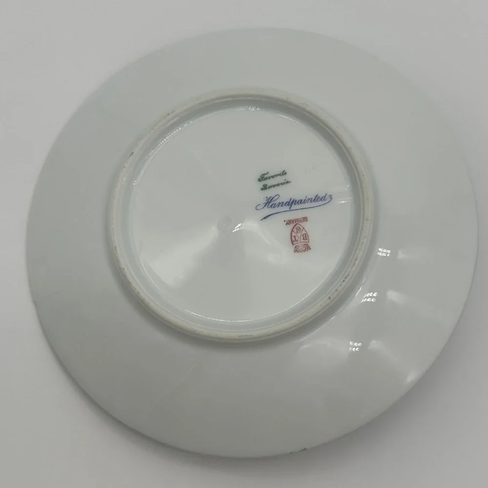 Favorite Bavaria Hand Painted Nappy Dish Grapes Signed Mitsoakis B&Co Germany 6